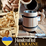 Load image into Gallery viewer, Viking Beer Mug Tankard Norse Cup for Men Stainless Steel Mug 20 oz Oak Wood