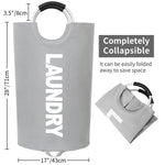 Load image into Gallery viewer, 115L X Large Laundry Basket with Handle Light Gray Tall Collapsible Fabric Hamper College Dorm Bathroom Essential Portable Washing Bin Dirty Clothes Storage Large Basket Bin