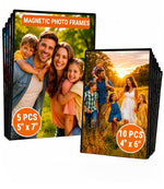 Load image into Gallery viewer, 15 Pack Magnetic Picture Pockets for Home Set 10 4x6 & 5 5x7 Black Magnet Picture Frames for Fridge Clear Photo Sleeve Holder Magnetic Picture Frames for Refrigerator Magnet Photo Display