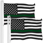 Load image into Gallery viewer, Thin Green Line American Flag 3x5 Ft 2Pack Printed 150D Polyester