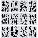 Load image into Gallery viewer, 12Pcs Drawing Stencils for Painting on Wood Large Stencils for Painting on WoodCanvas Scrapbook Supplies Wall Art Drawing Templates Animal Canvas