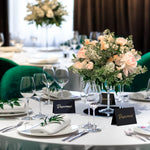 Load image into Gallery viewer, 10 Pack Black Reserved Table Signs for Wedding Gold Foil Reserved Seating Signs for Wedding Chairs Church Pews Double Sided Cardstock Reserved Signs for Tables Table Tent Reservation Cards