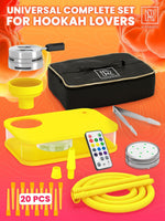 Load image into Gallery viewer, Yellow Hookah Set Premium Portable Hookah Set With Everything And Bag