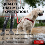 Load image into Gallery viewer, Waterproof Dog Harness Adjustable 24–35 in Metal Clasp & QR Tag Red