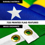 Load image into Gallery viewer, 6 Ft Tangle Free Spinning Flagpole White Brazil 3x5 ft Brass Grommets Printed