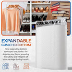 Load image into Gallery viewer, White Gusseted Bubble Mailers 8.5 x 11.25 x 4 Inch Pack of 10 Expandable Envelopes Padded Shipping Envelopes Waterproof Bubble Bags for Shipping Poly Bubble Mailers Self Seal