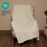 Load image into Gallery viewer, The Fine Living Co. 100% Cotton Waffle Weave Throw Blanket Lightweight Soft and Breathable Throw Blanket for All Season Skin Friendly Blanket for Couch Bed Sofa 50”x60” inches Ivory