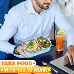 Load image into Gallery viewer, 48.5 Oz Stainless Steel Bento Box Adult with Phone Stand – Reusable Stainless Steel Lunch Box for Hot Food with Durable Plastic & Soft Rubber Cover – Insulated Lunch Containers with Spoon & Chopsticks