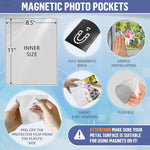 Load image into Gallery viewer, 20 Pack Magnetic Picture Frames for Refrigerator 8.5 x 11 in White Magnet Picture Frames for Fridge Magnetic Photo Sleeves Locker Magnet Frame 8.5x11 Magnetic Photo Frames Magnetic Picture Holder