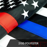Load image into Gallery viewer, Thin Blue & Red Line State Flag 3x5 Ft 2Pack Embroidered Polyester By G128