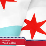 Load image into Gallery viewer, Chicago City Flag 3x5 Ft 5Pack 150D Printed Polyester By G128