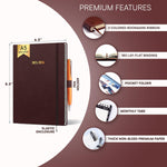 Load image into Gallery viewer, 2025 2026 HARDCOVER Leather Planner Weekly & Monthly 6.5 * 8.5 Inches Academic Planner Business Personal or Student Pen Holder Thick Paper July 2025 June 2026 (Dark Red)