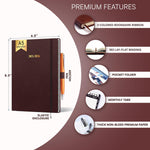 Load image into Gallery viewer, 2025 2026 HARDCOVER Leather Planner Weekly & Monthly 6.5 * 8.5 Inches Academic Planner Business Personal or Student Pen Holder Thick Paper July 2025 June 2026 (Dark Red)