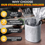 Load image into Gallery viewer, Chopstick Dishwasher Basket 3.5x2.7x3.9 – Stainless Steel Chopstick Holder for Dishwasher with Hooks Oval Design Rust Resistant Perforated Utensil Caddy for Straws Teaspoons & Small Kitchen Tools