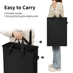 Load image into Gallery viewer, Slim Laundry Hamper With Handles Collapsible Laundry Basket Thin Dirty Clothes Basket Narrow Laundry Bag Foldable Dirty Clothes Hamper 45L (21 inchesBlack)
