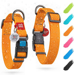 Load image into Gallery viewer, Waterproof Dog Collar Adjustable 17–28 in Neck x 1 3/5 in Wide Buckle & QR Tag Orange