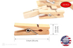 Load image into Gallery viewer, Clothespins Standard Natural Wooden Stain Proof 3 inch for Multipurpose Everyday Laundry Clothes Towels Craft Photos Pictures Decor Baby Shower Art Wall (50)