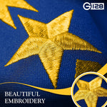 Load image into Gallery viewer, G128 2 Pack: Indiana IN State Flag 1x1.5 Ft StormFlyer Series Embroidered 220GSM Spun Polyester Embroidered Design, Indoor/Outdoor, Brass Grommets, Heavy Duty, All Weather