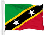 Load image into Gallery viewer, G128 Saint Kitts and Nevis Flag 3x5 Ft LiteWeave Pro Series Printed 150D Polyester Country Flag, Indoor/Outdoor, Vibrant Colors, Brass Grommets, Thicker and More Durable Than 100D 75D Polyester
