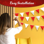 Load image into Gallery viewer, Triangle Banner Flags for Party Supplies 100ft White and Red Party Decorations Carnival Pennant Banner Flags on String