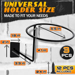 Load image into Gallery viewer, 3Pcs Wall Hat Holder Helmet Stand Black Metal Baseball Hat Organizer Hat Rack Helmet Holder Wall Mount Closet Storage Wig Stand Home Organization Motorcycle Helmet Accessories Cowboy Hat Rack