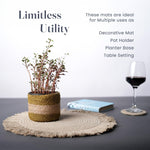 Load image into Gallery viewer, The Fine Living Co. Braided Cotton Placemats (Set of 6 15 Inches) with 6 Free Coasters Washable Anti Slip Heat Resistant Mats Boho Woven Round Table Mats for House Decor Kitchen and Dining