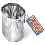 Load image into Gallery viewer, Chopstick Dishwasher Basket 3.5x2.7x3.9 – Stainless Steel Chopstick Holder for Dishwasher with Hooks Oval Design Rust Resistant Perforated Utensil Caddy for Straws Teaspoons & Small Kitchen Tools