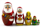 Load image into Gallery viewer, Matryoshka Babuska Russian Nesting Wooden Doll Christmas Story Santa 5 Pcs