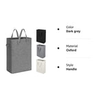 Load image into Gallery viewer, Slim Laundry Hamper With Handles Collapsible Laundry Basket Thin Dirty Clothes Basket Narrow Laundry Bag Foldable Dirty Cloth Hamper 45L (21 inchesDark Grey)
