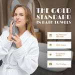 Load image into Gallery viewer, White Classic Light Gray Washcloths Set 12 Pack for Body and Face Towel 12x12 Inch Cotton Wash Cloths Bulk Spa Fingertip Wash Clothes Soft Absorbent Gym Towels