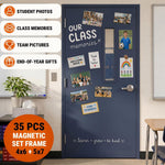 Load image into Gallery viewer, 35 Pack Magnetic Picture Pockets for Classroom Set 25 4x6 & 10 5x7 Black Locker Photo Sleeve Holder Magnetic Picture Frames for School Magnet Photo Display for Locker Bulk Classroom Storage