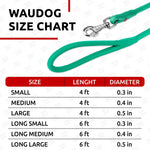 Load image into Gallery viewer, WAUDOG Rolled Leather Dog Leash 4Ft * 0.3 in for Small Medium and Large Dogs Heavy Duty Leather Puppy Leash for Outdoor Walking Running Training Strong Dog Leashes for Large Breed Dogs (Mint)