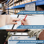 Load image into Gallery viewer, 10 Pack Horizontal Job Ticket Holders 8.5x11 in 3 Hole Black Dry Erase Clear