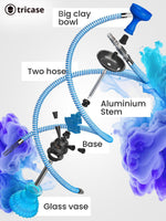 Load image into Gallery viewer, Blue Hookah set with everything Hookah Set 2 Hose Hookah LilOne