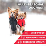 Load image into Gallery viewer, Lightweight Reversible Red Winter Dog Coat Size XS Chest 13 in Warm Jacket