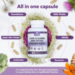 Load image into Gallery viewer, Liver Cleanse Detox & Repair Fatty Liver Supplements 28 in 1 Advanced Herbal Liver Health Supplement Formula Milk Thistle Silymarin Artichoke Extract Dandelion & Apple Cider Vinegar 60 Pills