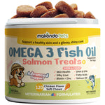 Load image into Gallery viewer, Omega 3 for Dogs 120 Fish Oil Treats for Shedding Dog Allergy Chews Skin and Coat Supplement Itch Relief Hot Spots Joint Health EPA & DHA Fatty Acids Biotin Puppy Salmon Oil Soft Chews