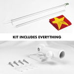 Load image into Gallery viewer, 6 Feet Tangle Free Spinning Flagpole (Silver) China Flag Brass Grommets Embroidered 3x5 ft (Flag Included) Aluminum Flag Pole