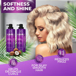 Load image into Gallery viewer, Purple Shampoo and Conditioner Set 14 Fl Oz Set of 2 Sulfate Free Formula for Women and Men For Toning and Balancing Brassy Blonde Silver and Gray Hair