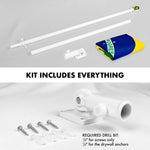 Load image into Gallery viewer, 6 Ft Tangle Free Spinning Flagpole White Brazil 3x5 ft Brass Grommets Printed