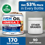 Load image into Gallery viewer, Omega-3 Fish Oil for Dogs 170 Chews Skin & Coat Supplement