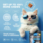 Load image into Gallery viewer, Cat Calming Treats Hemp Calming Care for Cats Cat Melatonin Soft Chews with Hemp Seed Oil and Probiotics Cat Anxiety Relief Storms, Travel, Grooming, Separation Calming Chews for Cats