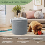 Load image into Gallery viewer, Large Recycled Cotton Rope Basket Blanket Storage Basket Pillows Toys Towels Laundry and Living Room Organization 15.8x13.8 Inches Eco friendly & Decorative Basket Gray