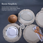 Load image into Gallery viewer, The Fine Living Co. Braided Cotton Placemats (Set of 6 15 Inches) with 6 Free Coasters Washable Anti Slip Heat Resistant Mats Boho Woven Round Table Mats for House Decor Kitchen and Dining