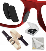 Load image into Gallery viewer, Adhesive Nose Pads for Glasses Set of 6 Pairs Secure Nose Grip 1 mm Silicone Eyeglass Nose Pads for Comfort Nose (Black Pads & Beige Glasses Cord)