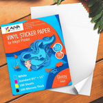 Load image into Gallery viewer, Printable Vinyl Sticker Paper Waterproof Decal for Inkjet Printer 100 Pcs 8.5x11