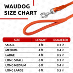 Load image into Gallery viewer, WAUDOG Rolled Leather Dog Leash 4Ft * 0.5 in for Small Medium and Large Dogs Heavy Duty Leather Puppy Leash for Outdoor Walking Running Training Strong Dog Leashes for Large Breed Dogs (Orange)