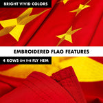 Load image into Gallery viewer, 6 Feet Tangle Free Spinning Flagpole (Silver) China Flag Brass Grommets Embroidered 3x5 ft (Flag Included) Aluminum Flag Pole