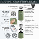 Load image into Gallery viewer, Manual Coffee Grinder Stainless Steel Conical Burr Grinder with Adjustable Setting Double Bearing Hand Espresso Grinder Perfect for Home Office and Camping