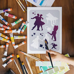 Load image into Gallery viewer, 12Pcs Drawing Stencils for Painting on Wood Large Stencils for Painting on WoodCanvas Scrapbook Supplies Wall Art Drawing Templates Animal Canvas